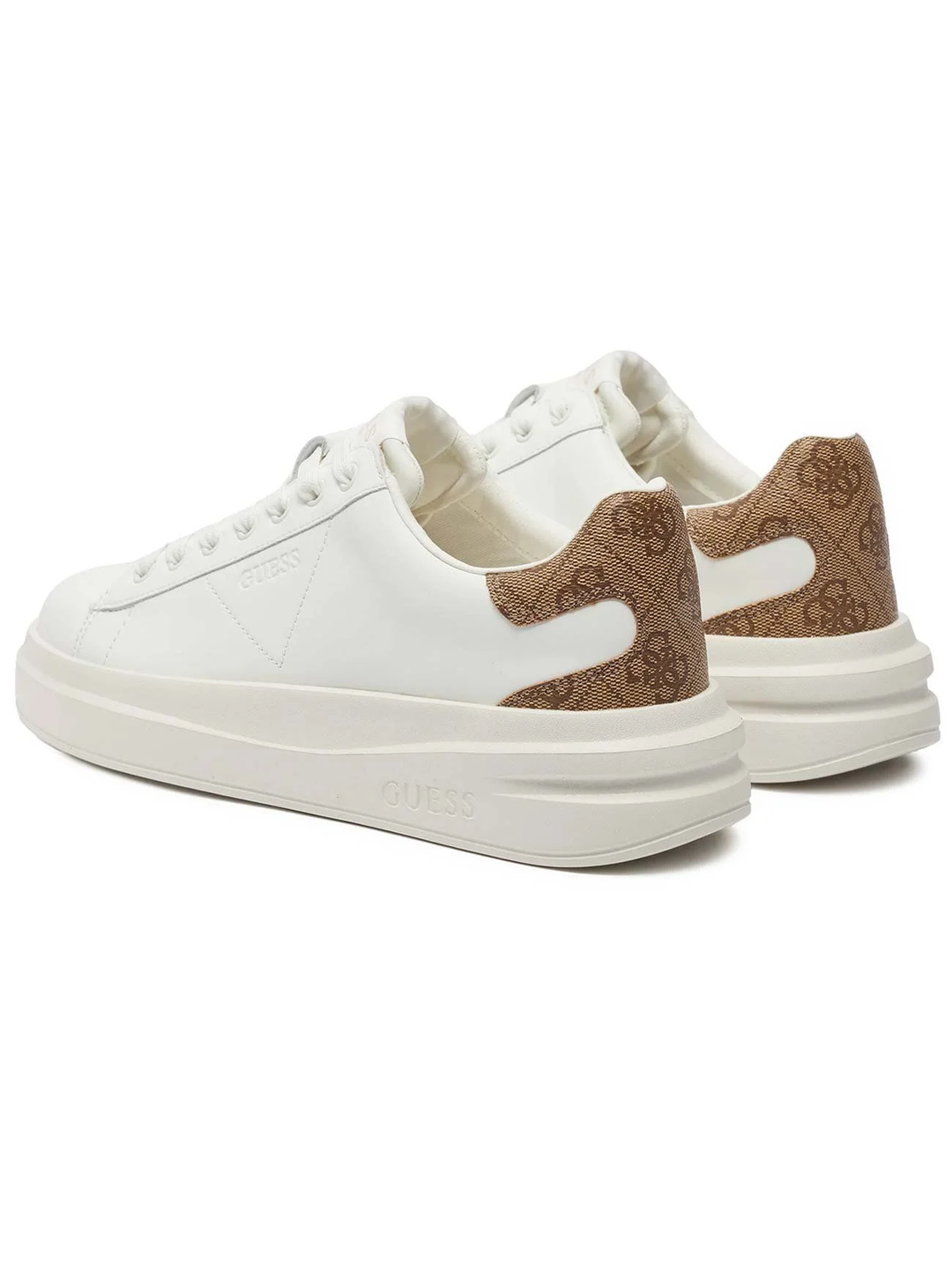 Guess Elbina Sneaker - Beige Logo/White