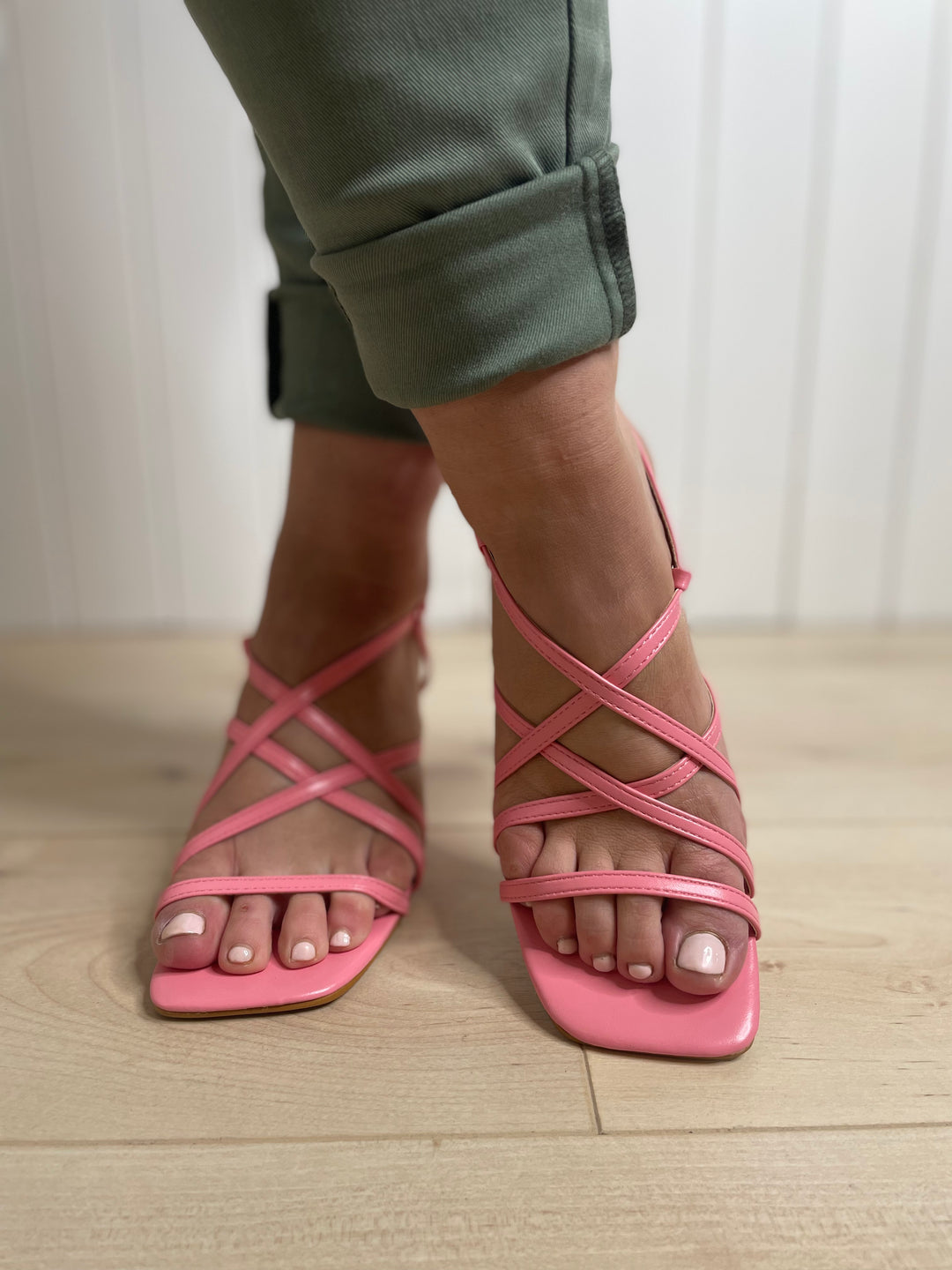 Pink strappy heels uk best sale