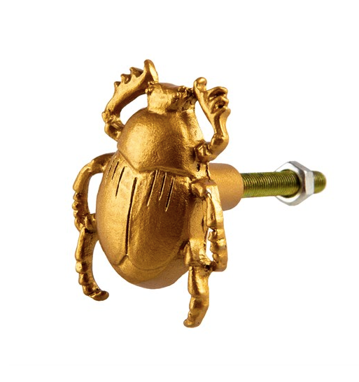 Gold Scarab Beetle Drawer Knob